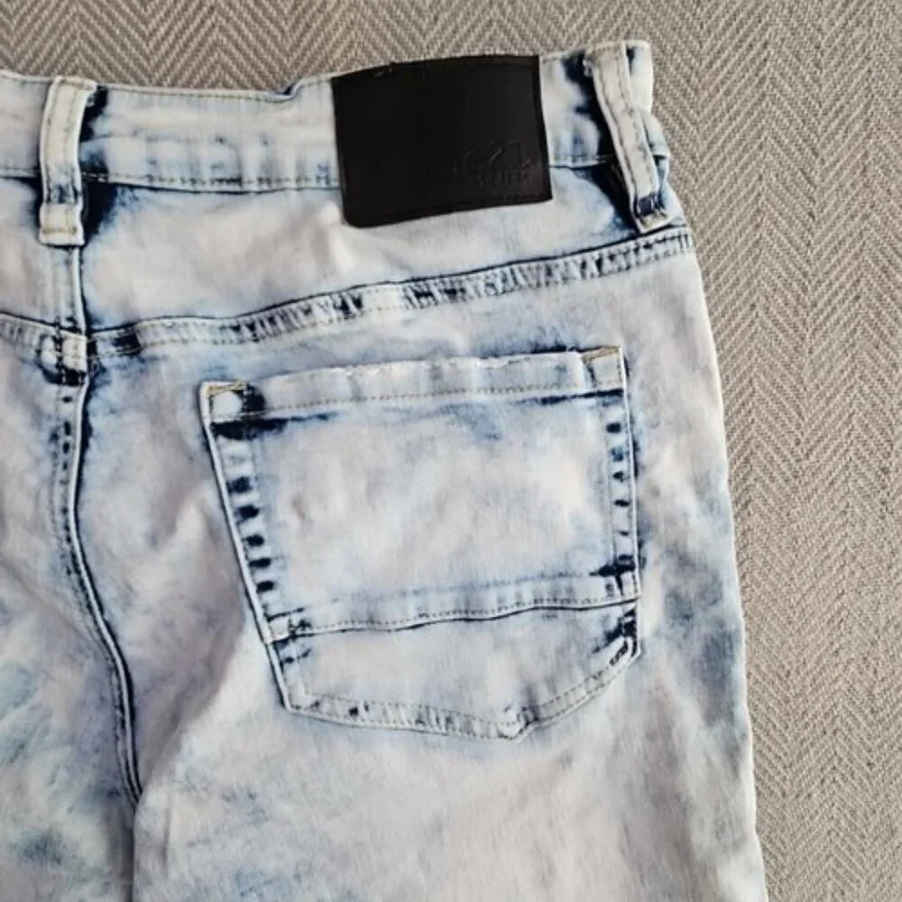 Rue21 Premium Jeans Men's‎ 32x32 Skinny Supreme Flex Distressed Racing Stripe